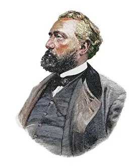 Legends And Icon Prints: Portrait of Leon Gambetta, French lawyer and republican politician who proclaimed the French Third Republic in 1870