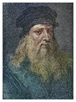 Prints of Copyright has expired on this artwork. From my own archives, digitally restored. Leonardo da Vinci, Italian artist and polymath, 1452 - 1519, greatest polymaths of all time Leonardo Da Vinci (1452-1519) Prints: Portrait of Leonardo da Vinci, Italian artist and polymath, 1452 - 1519