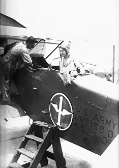 Portrait of Lindberghs in Plane