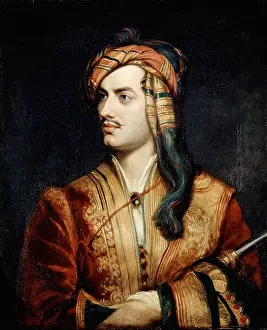 Writer Prints: Portrait of Lord Byron in Albanian dress