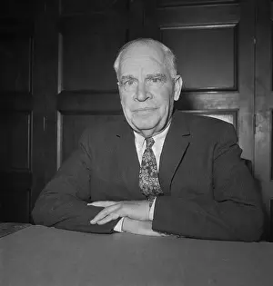Portrait of Luther Hodges Secretary of Commerce Sitting at Desk