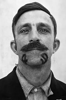 Number Prints: Portrait of man with coiffed facial hair
