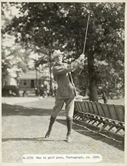 Portrait Of A Man In A Golf Pose