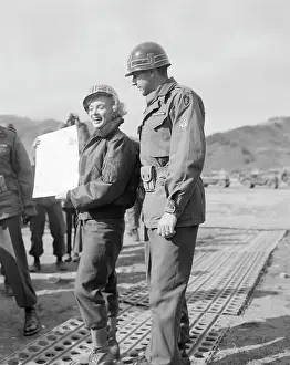 Portrait of Marilyn Monroe with Soldiers