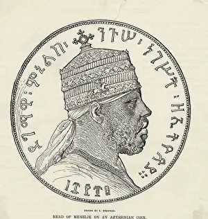 Portrait of Menelik II on Coin
