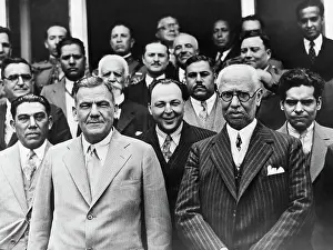 Portrait of Mexican President Ortiz Rubio and Affiliates at Party