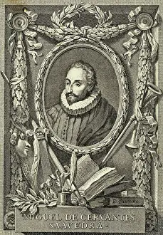 Miguel De Cervantes Prints: Portrait of Miguel de Cervantes Saavedra