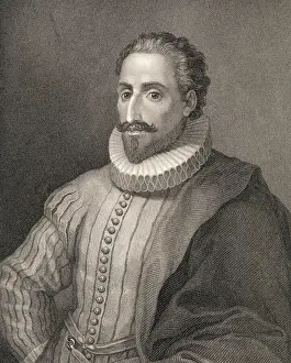 Miguel De Cervantes Prints: Portrait of Miguel de Cervantes Saavedra
