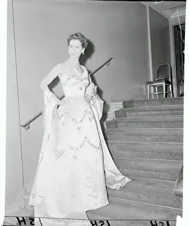 Portrait of Mrs. Alfred De Liagre Jr. Modeling Dress