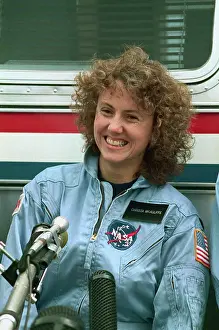 Cosmic Chronicle Prints: Portrait of NASA Teacher Sharon Christa McAuliffe Before Her Launch