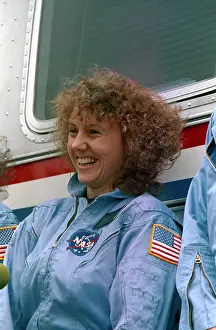 Cosmic Chronicle Prints: Portrait of NASA Teacher Sharon Christa McAuliffe Before Her Launch