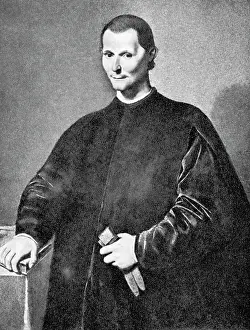 Aquatint Prints: Portrait of Niccolo Machiavelli after a Painting by Santi di Tito