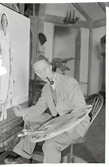 Portrait of Norman Rockwell Painting with Palette