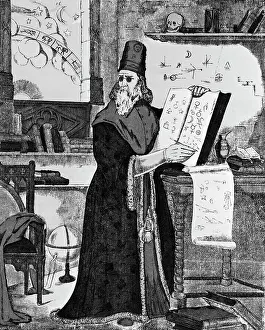 Prophecy Prints: Portrait of Nostradamus Prophesying by Jean C. Pellerin