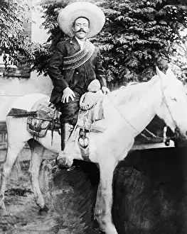 Bullet Prints: Portrait Of Pancho Villa On Horseback