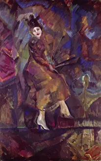 Futurism Prints: Portrait of Panna Paskevich. Artist: Yakulov, Georgi Bogdanovich (1884-1928)