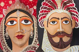 Images Dated 14th April 2016: Portrait of a paper made king and queen on the occasion of celebrating Bengali New Year - 1423 in Dhaka