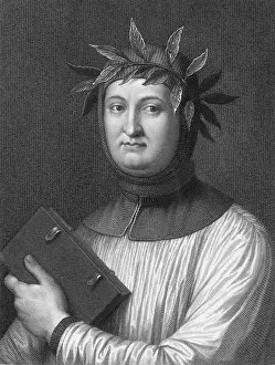 Laurel Wreath Prints: Portrait of Petrarch by Robert Hart