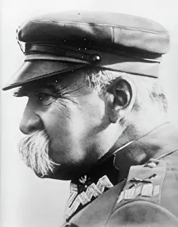 Moustache Prints: Portrait of Polish statesman Jozef Pilsudski