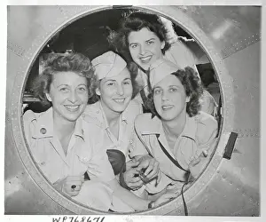 Guam Prints: Portrait Through Porthole of Four Women's Army Corps Soldiers