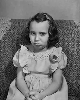 Pouting Prints: Portrait of Pouting Young Girl