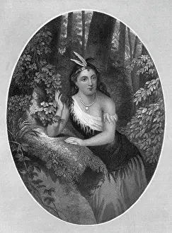 Oval Prints: Portrait of Princess Pocahontas
