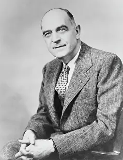 Psychiatry Prints: Portrait of Psychiatrist William Menninger Sitting with Clasped Hands