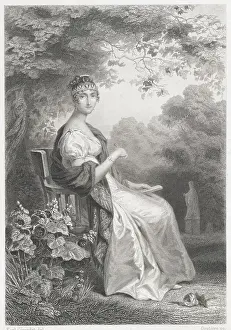 Delicate Prints: Portrait of Queen Hortense Reclining Under a Tree