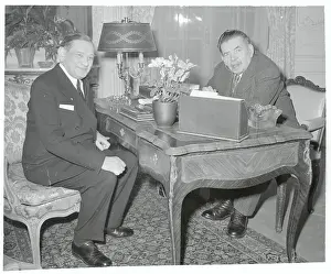 Portrait of Rene Coty with Edouard Herriot