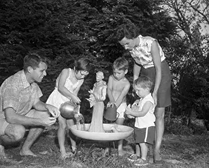 Portrait of Robert Francis Kennedy and His Family at Fountain