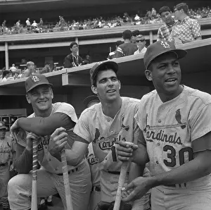 Portrait of Roger Maris, Mike Shannon, and Orlando Cepeda