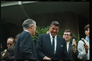 Portrait of Ronald Reagan Laughing with George Romney