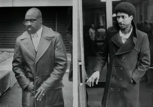 Paterson Prints: Portrait of Rubin Carter and John Artis Exiting Courthouse