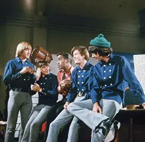 Portrait of Sammy Davis Jr with The Monkees