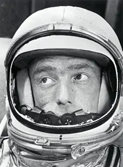 Portrait of Scott Carpenter Wearing Space Helmet
