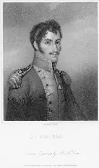 Aquatint Prints: Portrait of Simon Bolivar by M. N. Bate
