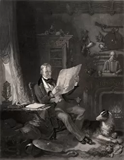 Keith Lance Illustrations Collection: Portrait of Sir Walter Scott in His Study (1771-1832)