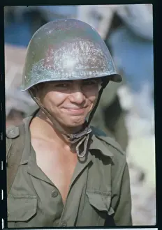 Portrait of Smiling Soldier in Beirut