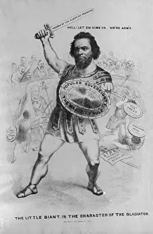 Douglas Prints: Portrait of Stephen Douglas as Gladiator