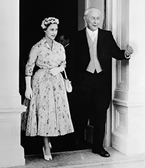 Bonn Prints: Portrait of Theodor Heuss and Princess Margaret Rose