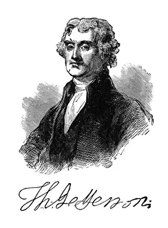 Portrait of Thomas Jefferson, third president of the United States (1801 - 1809)