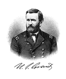 Portrait of Ulysses S. Grant, 18th president of the United States from 1869 to 1877