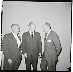 Portrait of Vice president Humphrey, Mayor Fred Sanford and Dr. Luther Terry