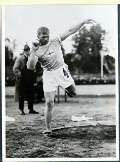 Finland Prints: Portrait of Ville Porhola in Shot Putting Stance