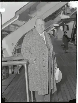 Portrait of William Randolph Hearst Posing in Overcoat and Hand in Hand
