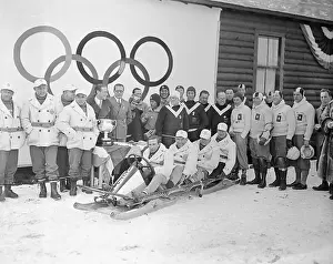 Portrait of Winning Olympic Bobsled Team at Lake Placid