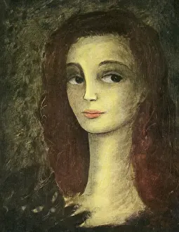Brown Background Prints: Portrait of A Woman