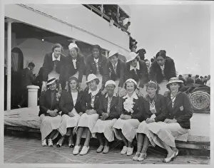 Portrait of a Women's United States Olympic Team Arriving Home