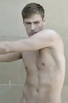 Reflective Prints: Portrait of a young bare-chested man