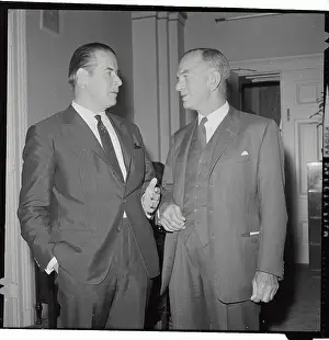 Portraits of Gerhard Schroeder and William Fulbright